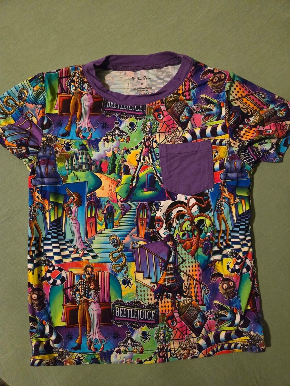 Millie Rose Bamboo 3T Beetlejuice Pocket Tee